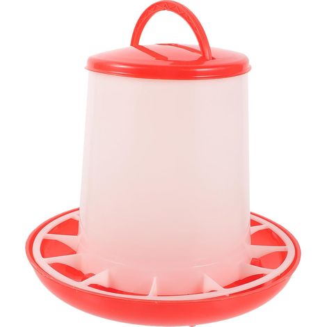 Mangeoire pour Poussins en Plastique 3 Kg Couvercle, Distributeur Alimentaire Automatique pour Volaille, Stable Et Facile à Nettoyer, Élevage Poulets Et Oiseaux De Compagnie (1/5)