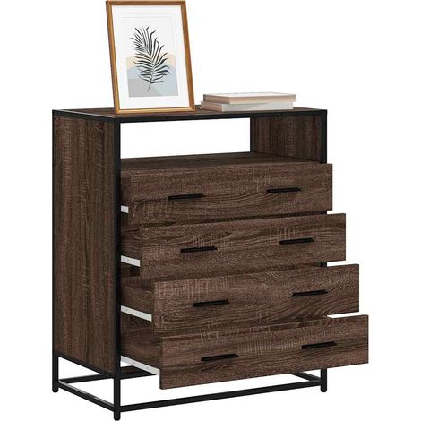 Schubladenschrank Braun Eichen-Optik 70x41x83,5cm Holzwerkstoff