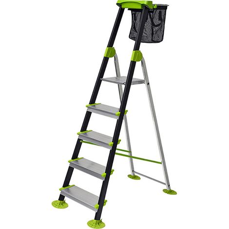 Gartenstehleiter 5 Stufen - Maximale Arbeitshöhe 3.06m - 219205 (1/5)