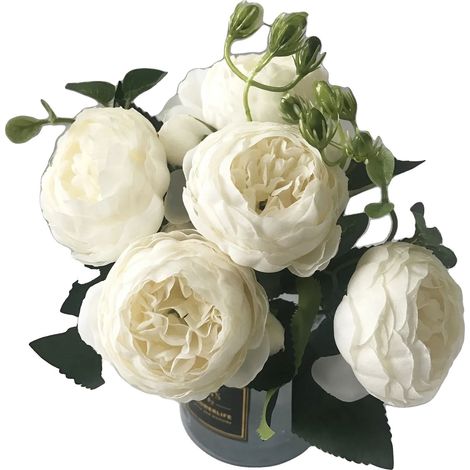 Künstlicher Blumenstrauß, Seidenmaterial, 5 Blumenköpfe, 3 (1/2)
