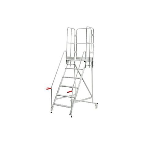 Escalera rodante con tarima galvanizada al horno incl puerta