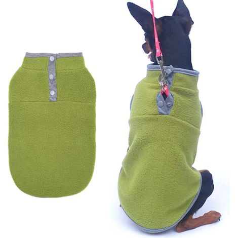 Gilet Pour Chien - Polaire Sans Manches À Boutons - Vêtement Hiver Pour Petit Et Moyen Chien - 1 Pièce (1/5)