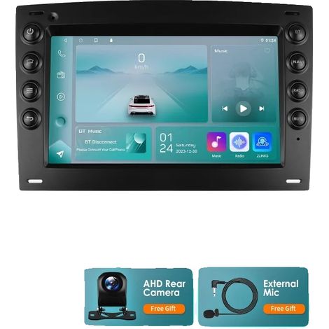 Radio de coche, tamaño de pantalla, compatibilidad con smartphones, compatible con Renault Megane 2 2002-2009, P1 con cámara trasera