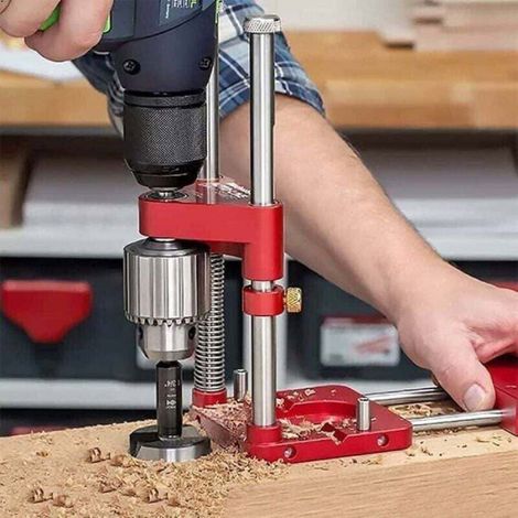 Gabarit de perçage réglable - - Localisateur de perceuse à bois - Perçage précis - Capacité jusqu'à 2 pouces (1/4)