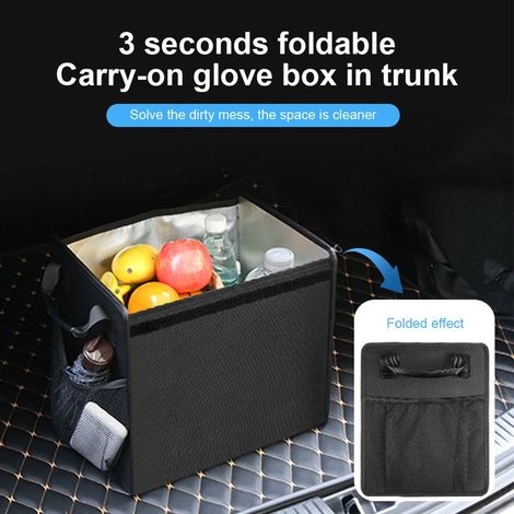 Organisateur de coffre de voiture - Sac pliable, imperméable et isotherme en tissu Oxford 600D avec 2 sacs en filet pour berline, SUV et monospace. (1/5)