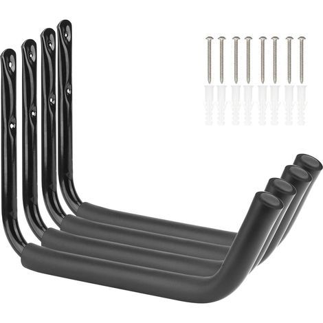 Lot de 4 crochets de rangement robustes pour kayak - Bras de 38 cm - Crochets muraux pour garage et planche de surf - Support pour échelle - Capacité maximale 25 kg (27 cm x 38 cm) (1/5)