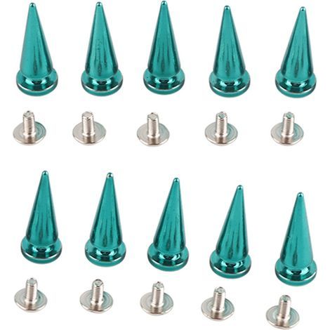 Packung mit 10 Kupfer-Schraubnieten (26 mm) für Leder, DIY-Taschen und Schuhe – blauer Metallschaft (1/5)