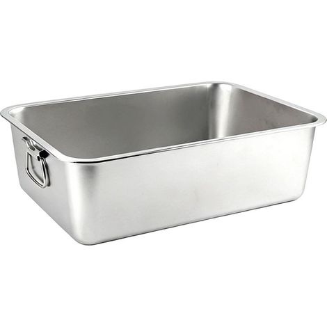 Katzentoilette aus Edelstahl – XXL – Für große Katzen und Kaninchen – 70 x 50 x 18 cm – Integrierte Griffe – 1 Stück (1/5)