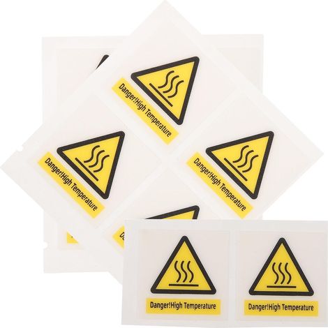Autocollants PC Auto-adhésifs Autocollants D'avertissement de Surface Chaude 10 Feuilles pour Équipements Haute Température pour Employés et Opérateurs en Milieu Industriel (1/5)