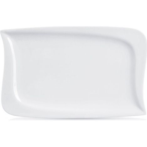 Plato rectangular de porcelana para entrantes y postres. (1/5)