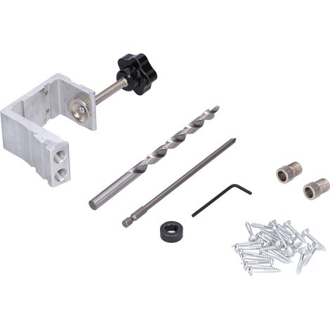 Kit 49 pièces de positionneur de perçage à 9 mm pour bois, poinçon à 15°, alliage d'aluminium résistant (1/5)