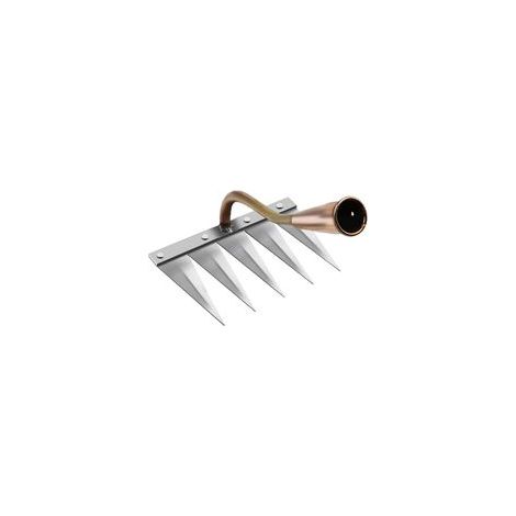 Râteau Désherbeur en Acier Trempé 5 Dents, Outil de Jardinage Portable pour Enlever les Mauvaises Herbes, Robuste et Efficace (1/4)