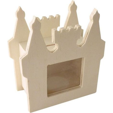 Tirelire - PW International - Château - Bois brut - 9.5x10.5x5 cm - Personnalisable