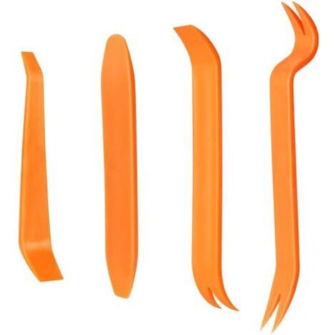 4Pcs Outil Demontage Garniture Voiture, Professionnel Voiture Démontage Installation Outil Kit pour Voiture Radio Audio Garniture Intérieure Dash Tableau de Bord, Installateur Pry Outil