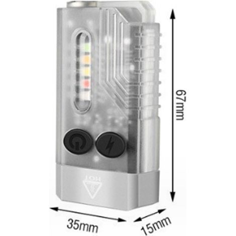 (Weiß) L02 1000 Lumen Mini-Taschenlampe, wiederaufladbar, EDC, 36