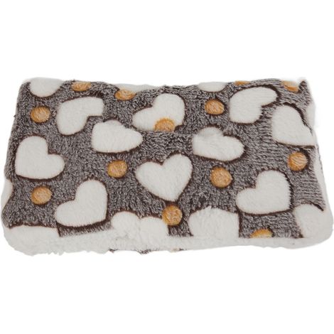 Tapis De Sommeil Pour Rongeurs - En Polaire Corail Et Laine - Pour Cage De Hamster Lapin Chin - Marron - 1 Pièce (1/5)
