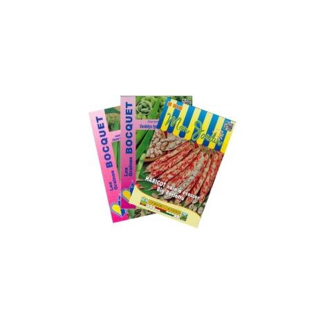 Lot de Haricot à Ecosser Coloré (3 sachets de graines à semer) - 380g
