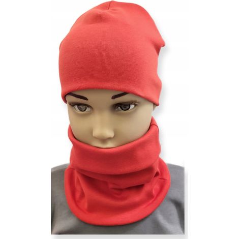 Ensemble bonnet + écharpe 74-80-86 pour bébé, taille 40-44, rouge