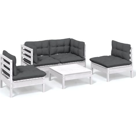 Maison Exclusive - Set Salotto da Giardino 5pz con Cuscini Legno Massello di Pino (1/5)