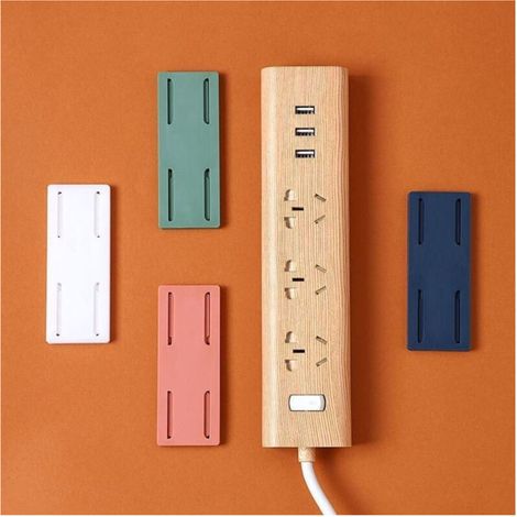 Portaprese - Soporte Adhesivo Para Pared Sin Perforación - Para Regleta Router Mando A Distancia - Pack De 4 (1/5)
