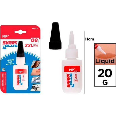 Colle Cyanoacrylate Instantanée Shark Glue 08 Xxl, 20 G, Blister