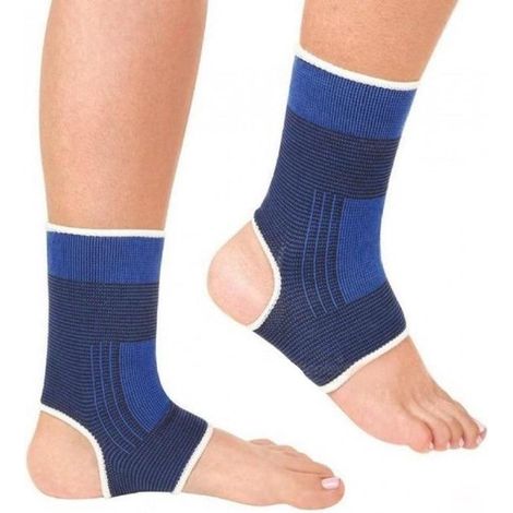 Paire d’attelles de cheville – Bas de contention – Bleu – Soutien et maintien (1/2)