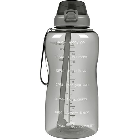 Bouteille d'eau de motivation 2000 ml, salle de sport et sports de plein air Gris (1/4)