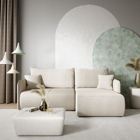 3-Sitzer-Wende-Ecksofa mit Bettkasten Claudio Hellgrau