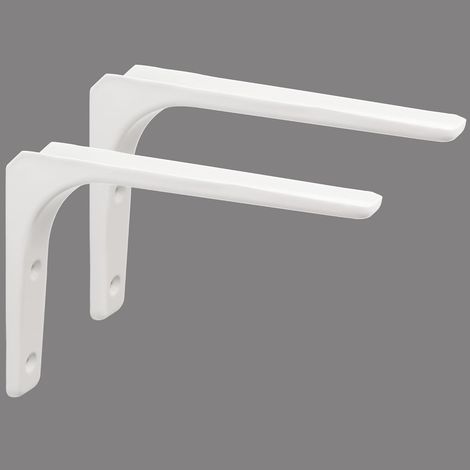 Regalhalterung, Eckhalterung, Eckhalterung, Regalhalterung, Wandbehang, 200 mm x 150 mm, glänzend weißes Metall-Finish, 2 Stück