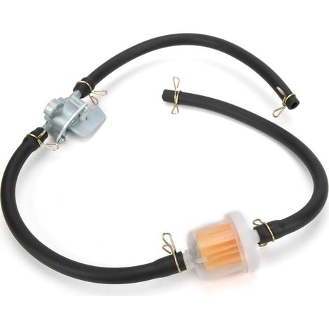 Beyamis Tuyau de filtre à carburant en ligne de 6 mm avec robinet d'arrêt universel pour quads et motos tout-terrain (1/5)