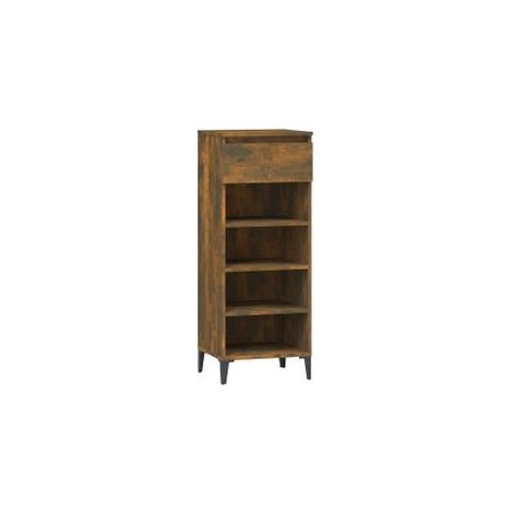 Étagère à chaussures Chêne fumé 40x36x105 Bois d'ingénierie (1/5)