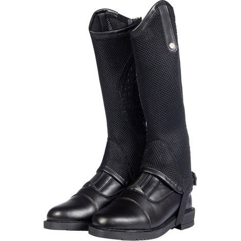 8 anni, Nero: Ghette Kids bambino in tessuto mesh traspirante e inserto elastico con rivestimento in silicone modello Lara
