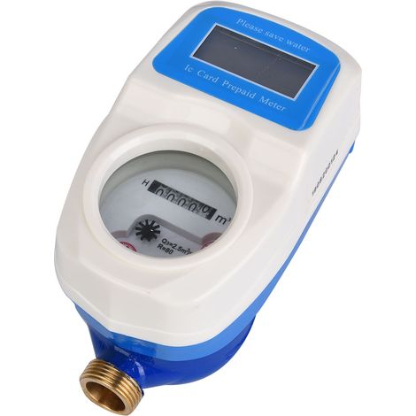 Compteur d'eau intelligent numérique LXSK-15E, affichage LCD étanche, outil de mesure pour robinet et tuyau de jardin, compteur de débit domestique, résistant à l'eau, pour usage extérieur et intérieu (1/5)
