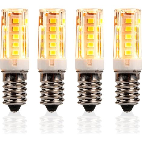 Lot de 4 Ampoule LED réfrigérateur E14 3 W Équivalent 30 W Halogène 330 lumens Blanc chaud 2700 K Petit culot à vis lampe LED 15 virgule 000h de Durée (1/4)