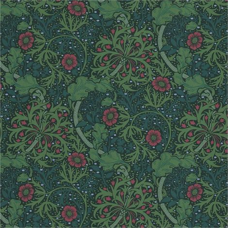 Flowers wallcovering wall Profhome 390591 non-woven wallpaper smooth with floral ornaments matt green black wine red teal 5,33 m2 (1/5)
