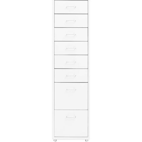 Maison Exclusive - Armario archivador móvil metal blanco 28x41x10 (1/5)