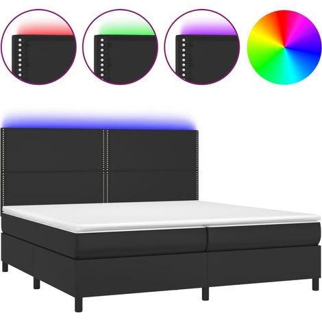 Maison Exclusive - Boxspringbett mit Matratze & LED Schwarz 200x2