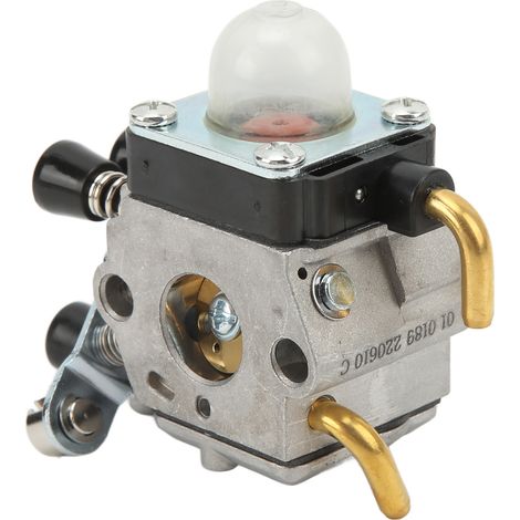 Kit de carburateur, filtre à carburant, filtre à air, poire d'amorçage, durite d'essence et bougie d'allumage pour débroussailleuse Stihl FS38 HS45. (1/5)