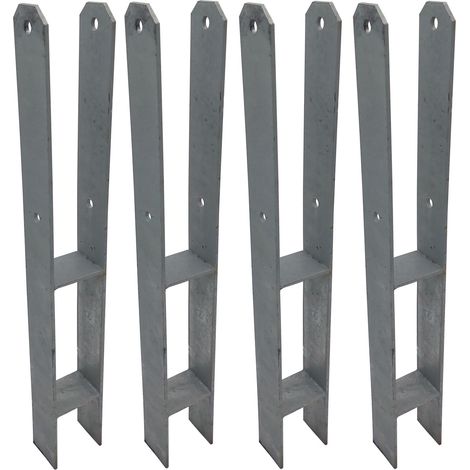 4er Set H-Anker Pfostenträger feuerverzinkt 71 x 600 mm H-Träger Pfostenanker