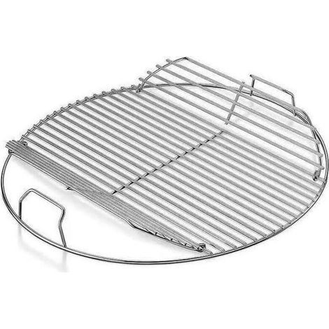 Grille de barbecue ronde, en acier inoxydable, adaptée à la cuisson au charbon de bois/gaz, sur les terrasses et dans les jardins, 54,554,5 cm, style 1