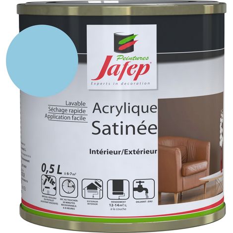 Peinture acrylique satinée bleu caraïbes Jafep 0,5 L