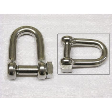 Stainless Steel D Shackle Square Head 12MM (1/2" x 1/2" Dee Marine Boat Rigging M12) (1/2)