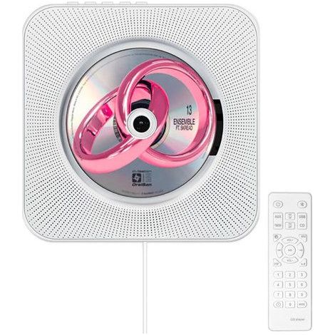 Lecteur CD Mural - AVIZAR - Cancale - Bluetooth 5.0 - FM Radio - Télécommande Blanc (1/3)
