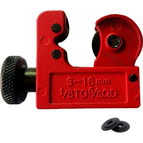 Mini Copper Pipe Tubing Cutter - Adjustable Mini Tube Cutter for Copper Metal, Plastic, Brass, Thin Stainless Steel for (3-22mm)/(3-22mm) OD Pipes With Replacement Blades (1/5)