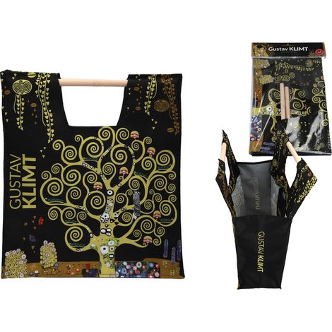 Borsa con manico in legno, albero della vita, decorazione per borse della spesa di G.Klimt (1/5)