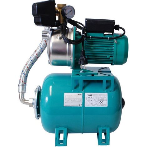 Wilo – Distributeur d'eau sous pression 20L – Puissance 550W – Pression max 10 bar – Débit 4.5 m³/h – Hauteur d'amenée 37m - HWJ-202-EM-2 (1/5)