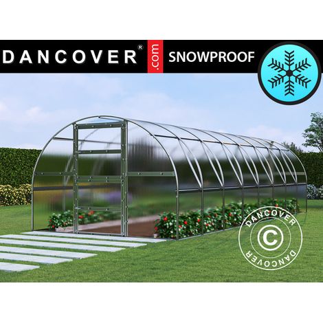 Greenhouse polycarbonate TITAN Arch 280, 24 m², 3x8 m, Silver - Dancover (1/2)