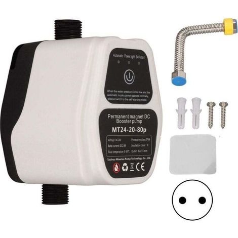 Pressure Booster Pump, Automatic Water Pressure Shower Recirculating Wall-Mounted DC Pump 100‑240V(EU PLUG 100-240V) (1/4)