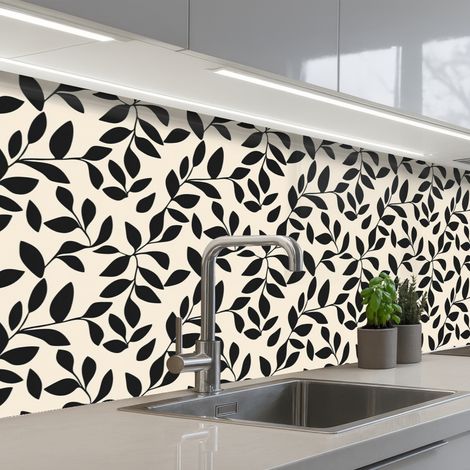 SCHIENALI CUCINA Elegante - Fantasia - Nero - Beige 250x80 cm (1/5)