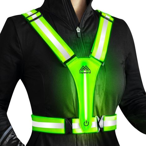 Gilet de sécurité réfléchissant LED rechargeable USB pour adulte et enfant (1/5)
